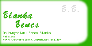 blanka bencs business card
